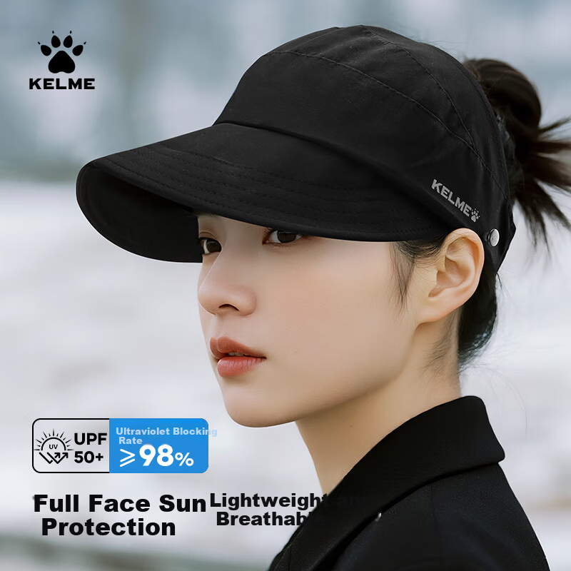 KELME Women's Summer Sun Protection Hat Outdoor UV Protection Ponytail Cap Sun Hat for Hiking Cycling Sports