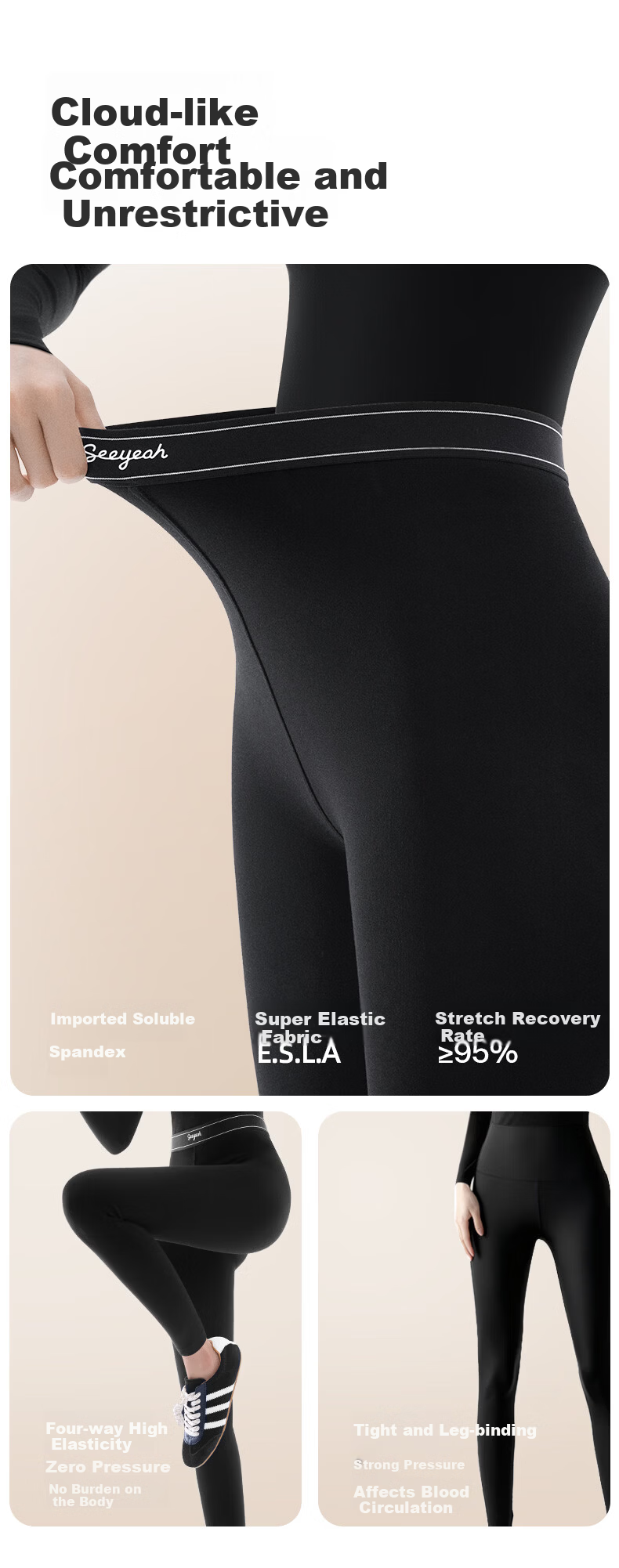 KAZUKOIN Yang Mi Style Cloud Leggings Women Autumn Winter Thickened Fleece Shark Pants Yoga Pants 8