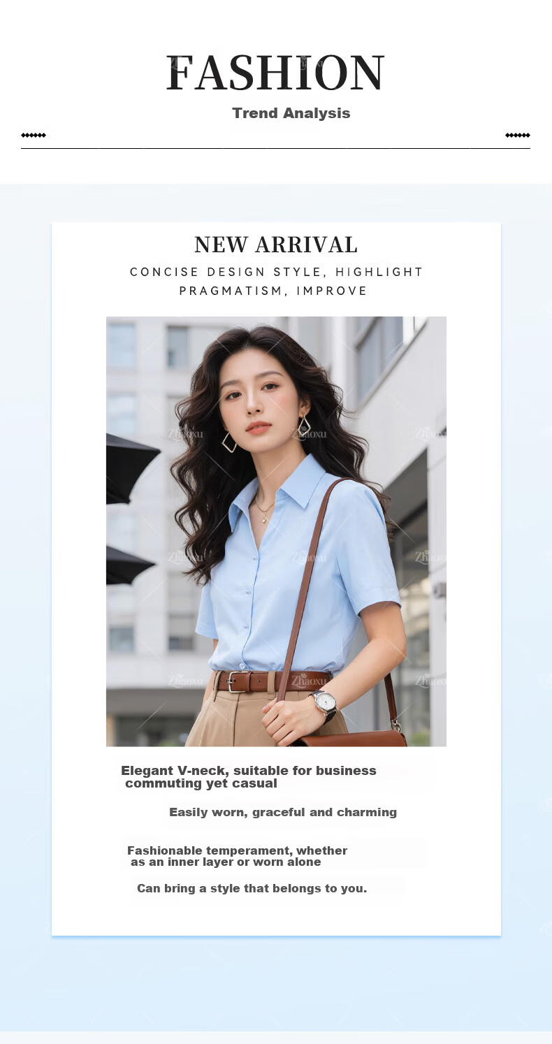 Chaoxu 2026 Women's Formal White Shirt Slim Fit Casual Business Professional Blouse Slimming Base Layer 2