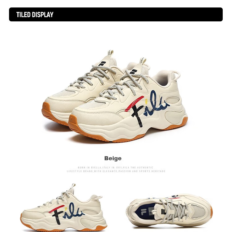 FILA FUSION Official Trendy Brand Women's Shoes BUBBLE Dad Casual Running Shoes Versatile Bubble Shoes 18