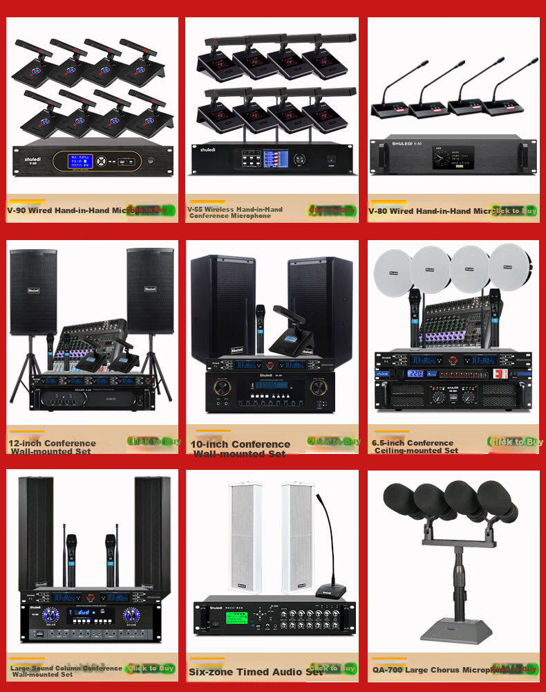 Shuledi QA-450 Domestic Wired Conference Room Microphone, Mic for Mixer Amplifier Computer Speaker High Configuration, Single Square Tube 3V-48V Power Supply with 10-Meter Cable 1