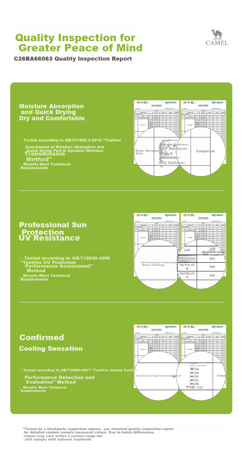 CAMEL Quick-Dry Men's Sports Pants Ice Cooling Sun Protection Straight Woven Casual Trousers C16BA6L6060 Morning Mist Gray XL 12