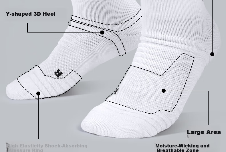 Under Armour Socks [3 Pairs] Basketball Badminton Sports Socks Unisex Running Breathable Ankle Anti-Odor Thickened Terry Cotton Socks 8