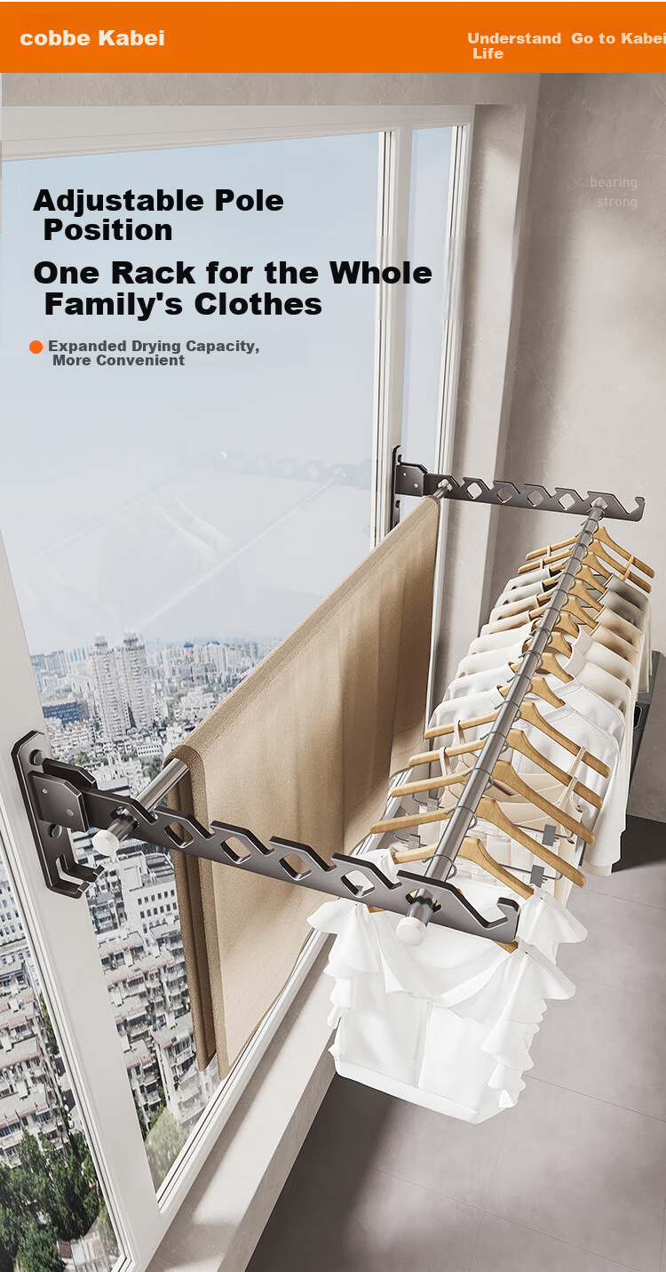 Cobbe Washing Machine Hidden Clothes Drying Rack, Retractable Folding Pull-Out Drying Rack, Clothes Drying Gadget with Optional Panel 5