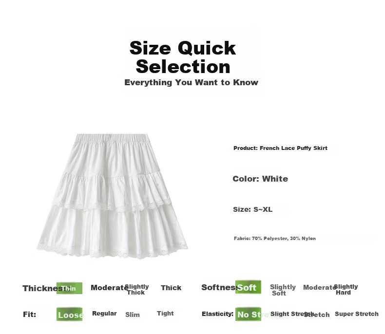 Langsha White Lace Cake Skirt Women's Spring Summer Slim Fit Beautiful Ballet Style High Waist French Puff A-Line Mini Skirt 14