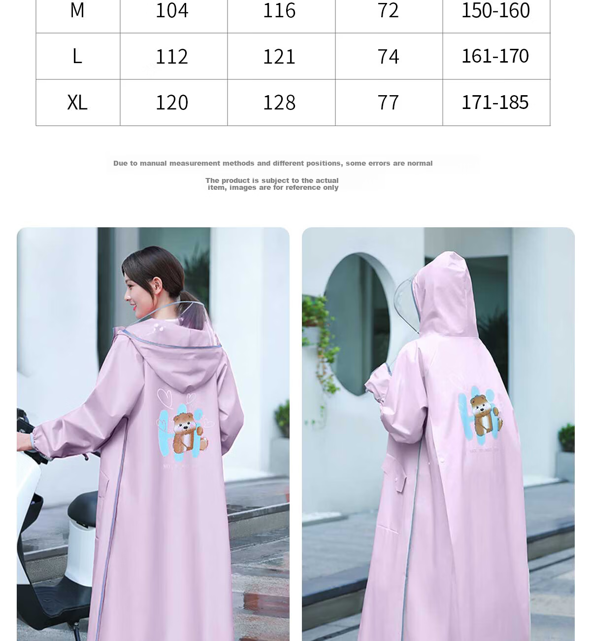 Beimei Women's Long Full-Body Raincoat Thickened Adult Single-Person Electric Scooter Rain Poncho 16