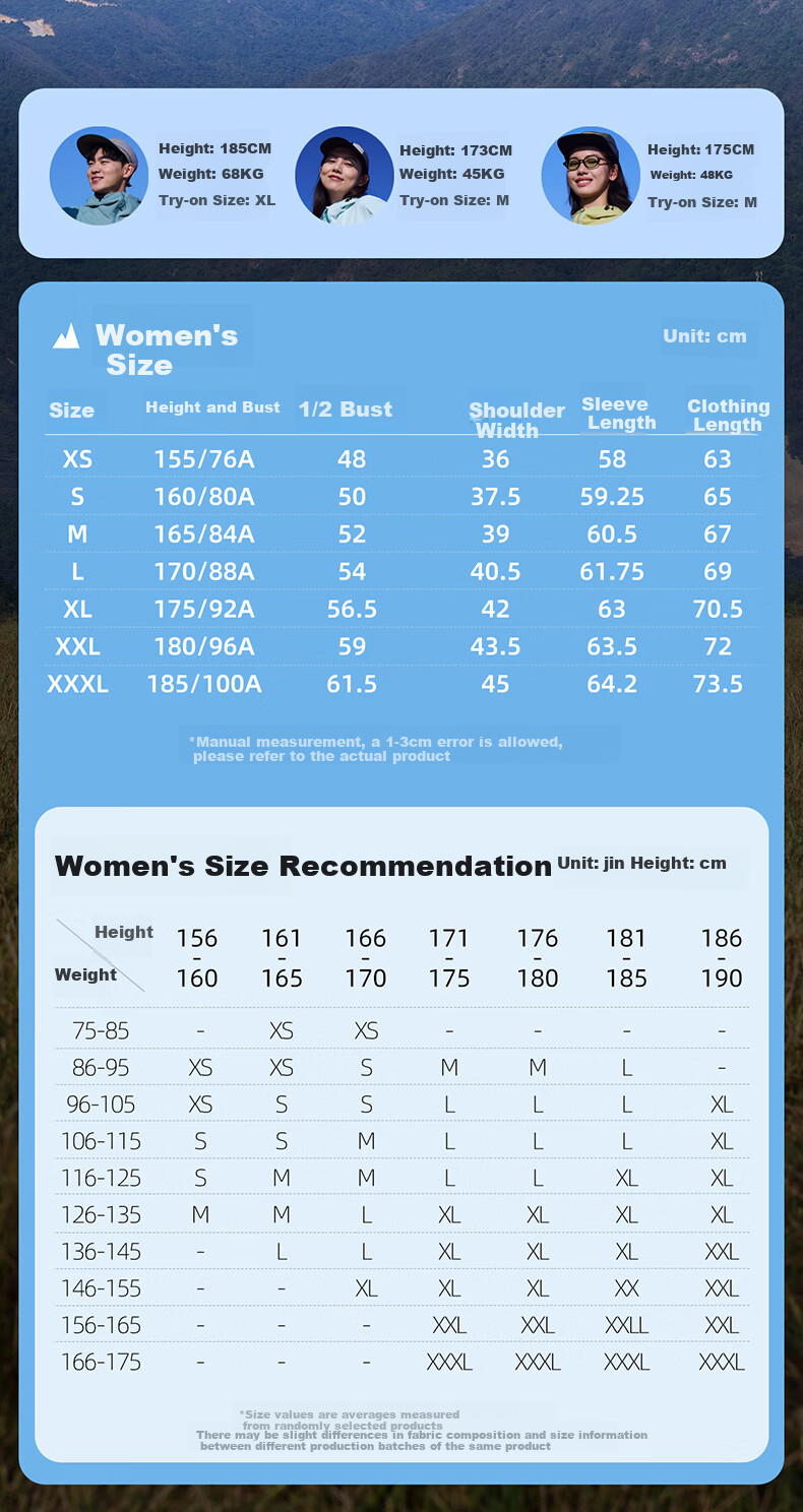 CAMEL Waterproof Breathable Hardshell Hiking Sports Single-Layer Windbreaker Women's Jacket A25BA6LB116, Salt Spray Blue, S 12