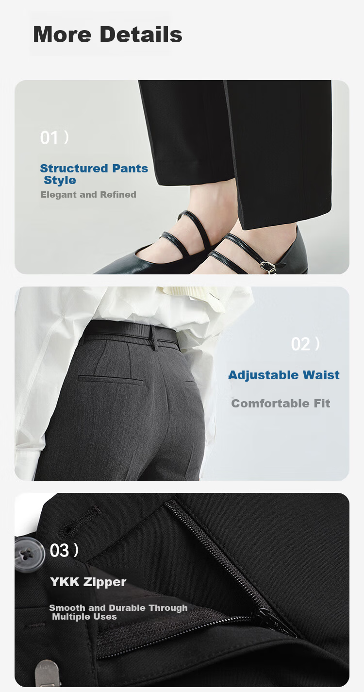 JD Jingzao Women's Dress Pants 2026 Spring New Slim Fit Casual Loose Straight Leg Four-Way Stretch Black XL 10