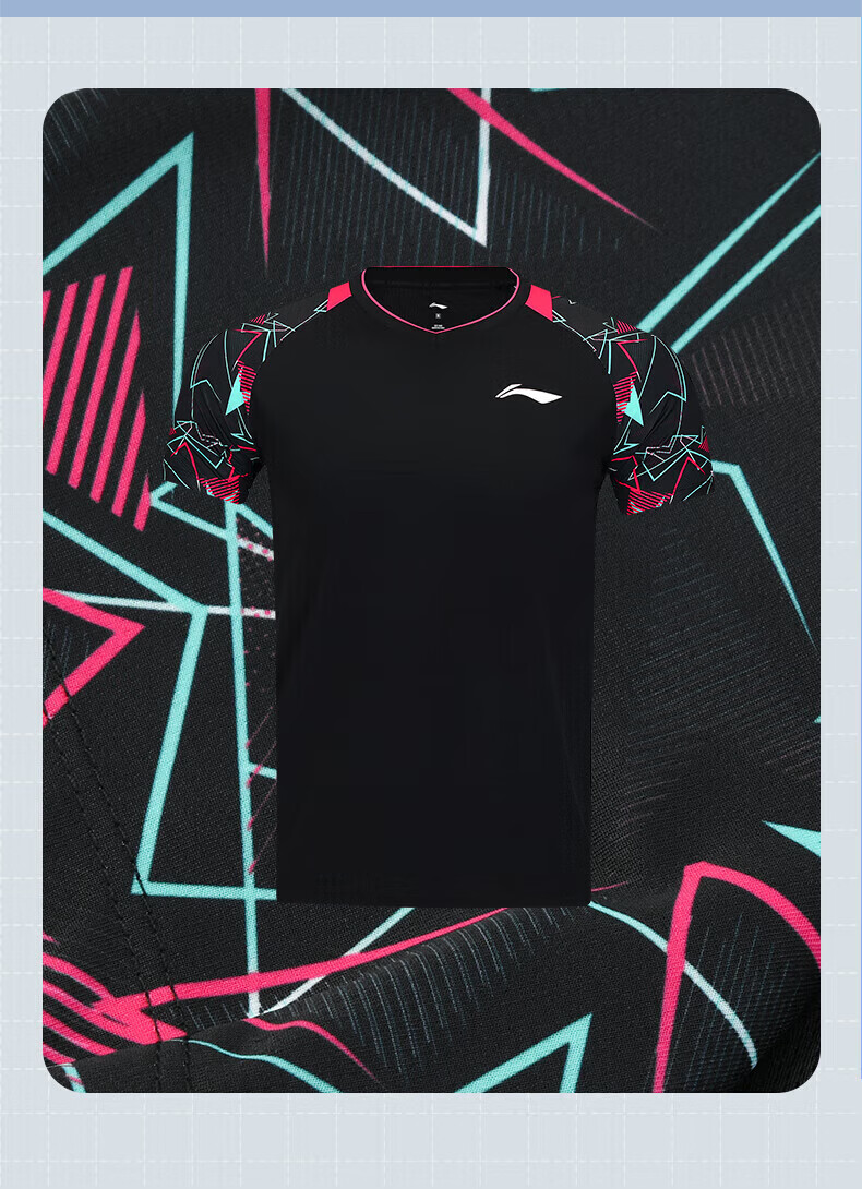 LI-NING Men's Badminton Sweat-Absorbing Quick-Dry Breathable Club Series Comfortable Sports Two-Piece Set 2