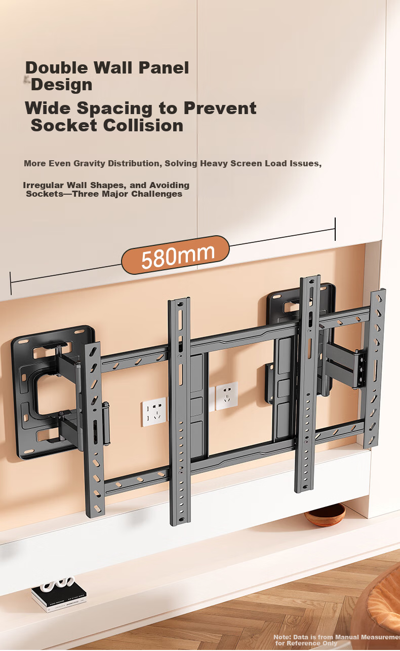 Behind Hero 32-75 Inch Eight-Arm Telescopic Rotating Ultra-Thin Inset TV Wall Mount Bracket Universal TV Mount for Hisense, Skyworth, Konka, Changhong, etc. 3