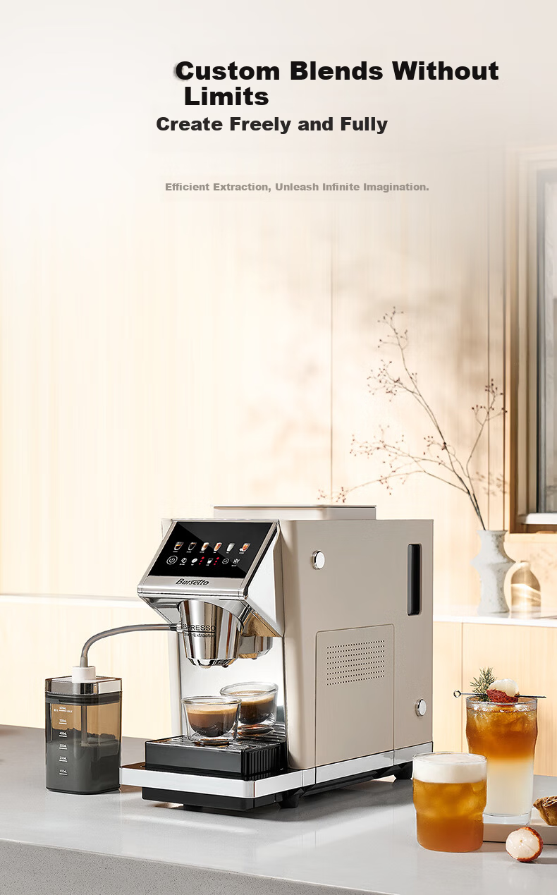 Barsetto BAE-LX1lite Mini Office Home Fully Automatic Italian Coffee Machine 3-in-1 Grinder Integrated Bean Grinder Hot and Cold Dual Extraction Beige 10