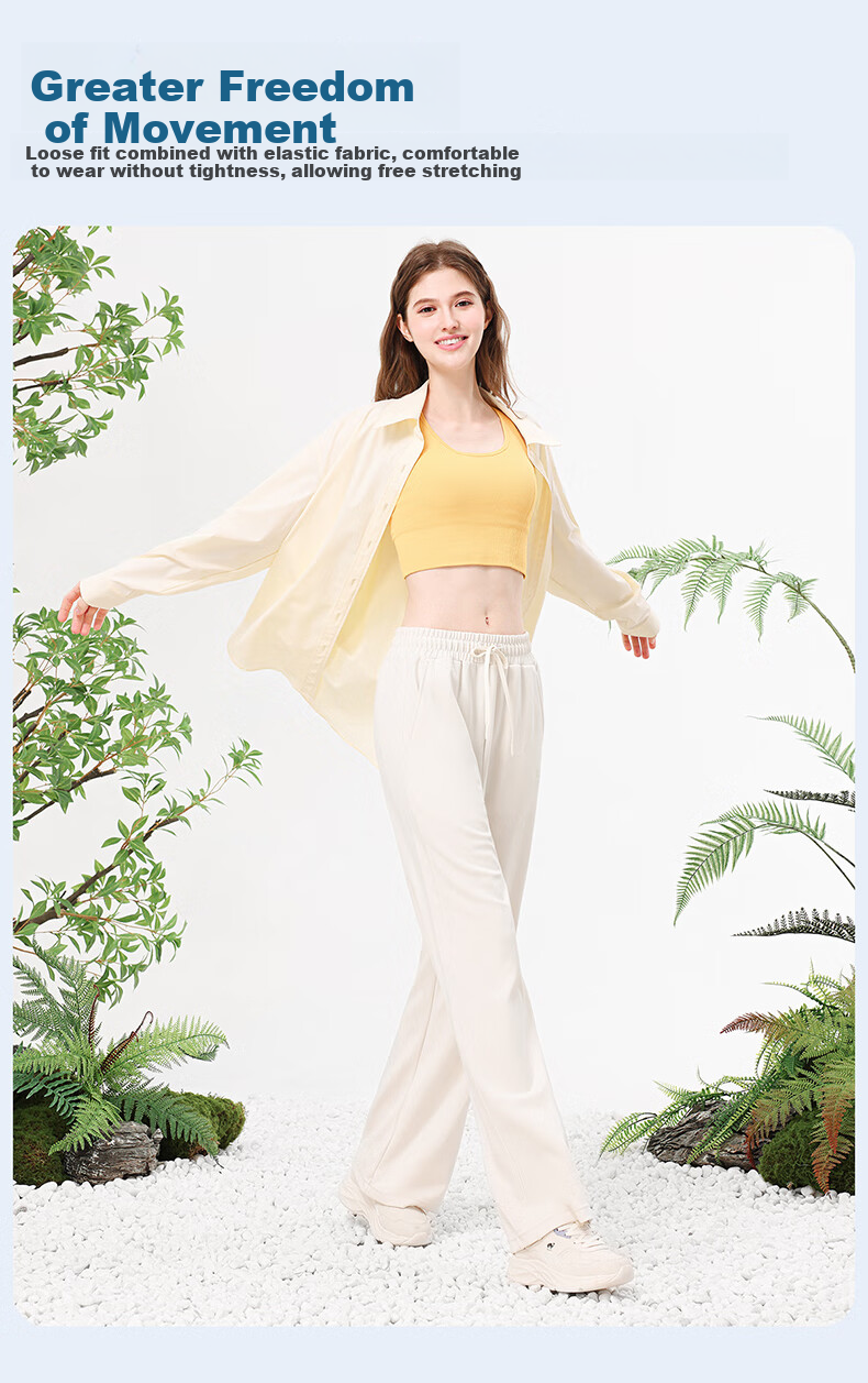 CAMEL Straight-Leg Knit Women's Pants Stretch Casual Sun-Protective Sports Trousers Y25BA0L6002 Phantom Black XXL 10