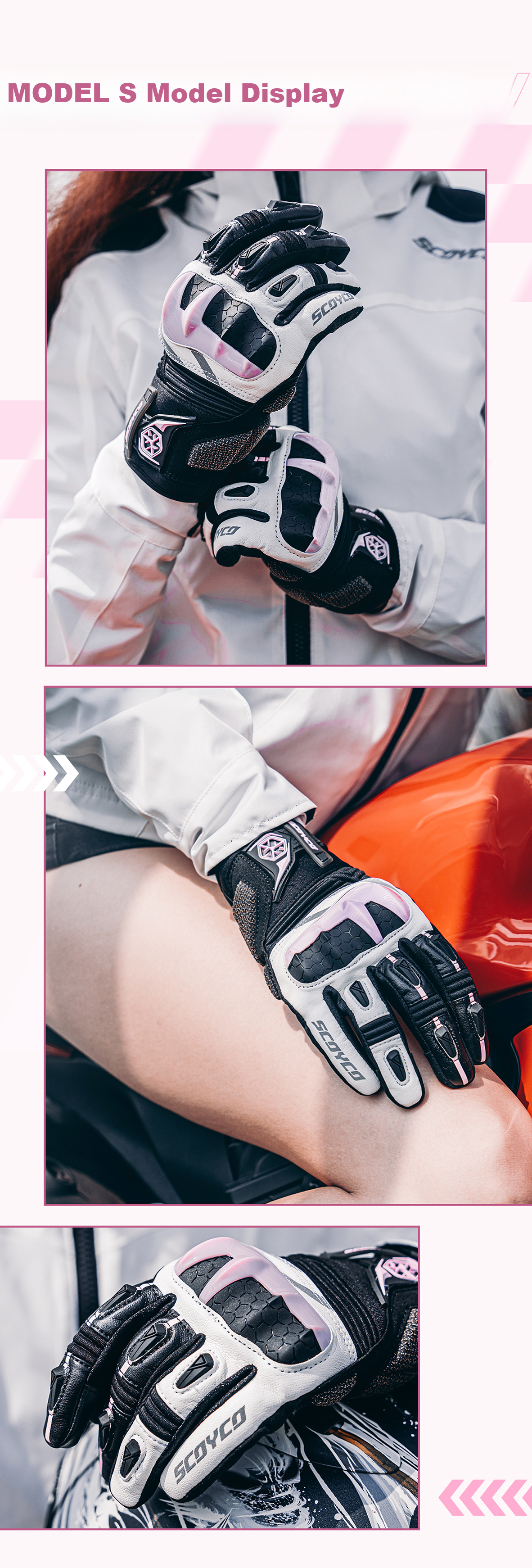 SCOYCO Motorcycle Gloves Full Finger Waterproof Anti-fall Wear-resistant Warm Windproof Commuting Riding Gloves 5