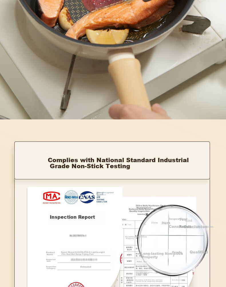 SUPOR 28cm Lightweight Red Dot Non-Stick Frying Pan Multi-Functional Flat Bottom Skillet EJ28QLP01 6