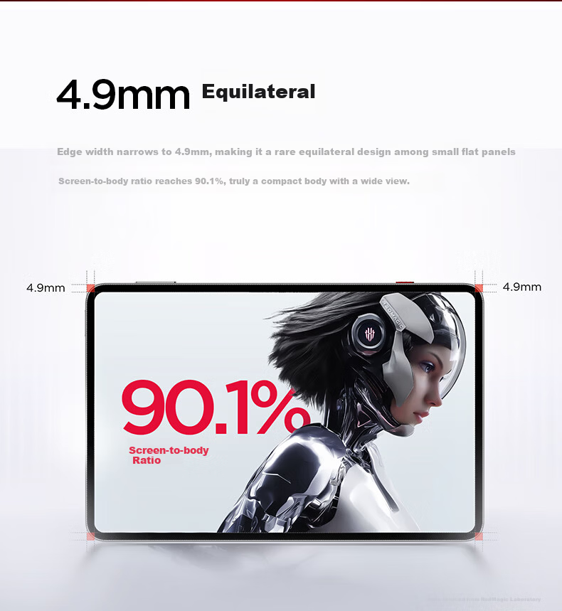 Nubiyahongmo Gaming Tablet 3 Pro, 9.06-Inch OLED Gaming Screen, Snapdragon 8 Ultimate Edition, 8200mAh Battery, Gaming Mini Tablet, 16GB+512GB Dark Night Versio 12