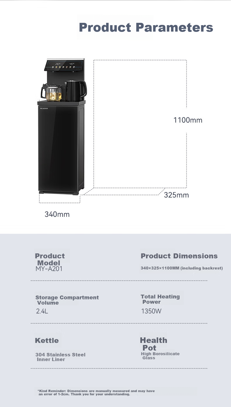 Meiling Tea Bar Machine Home Living Room Barrel Bottom Tea Bar Cabinet Intelligent Anti-Overflow Electric Kettle Office Standing Water Dispenser Sprinkler Tea Brewing MY-A151 Small Fountain MAX2.0 10