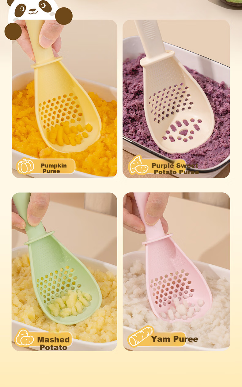 Easy Your Home Multifunctional Cooking Spoon Strainer Baby Food Supplement Tool Food Grade Drainage Spoon Kitchen Skimmer 4
