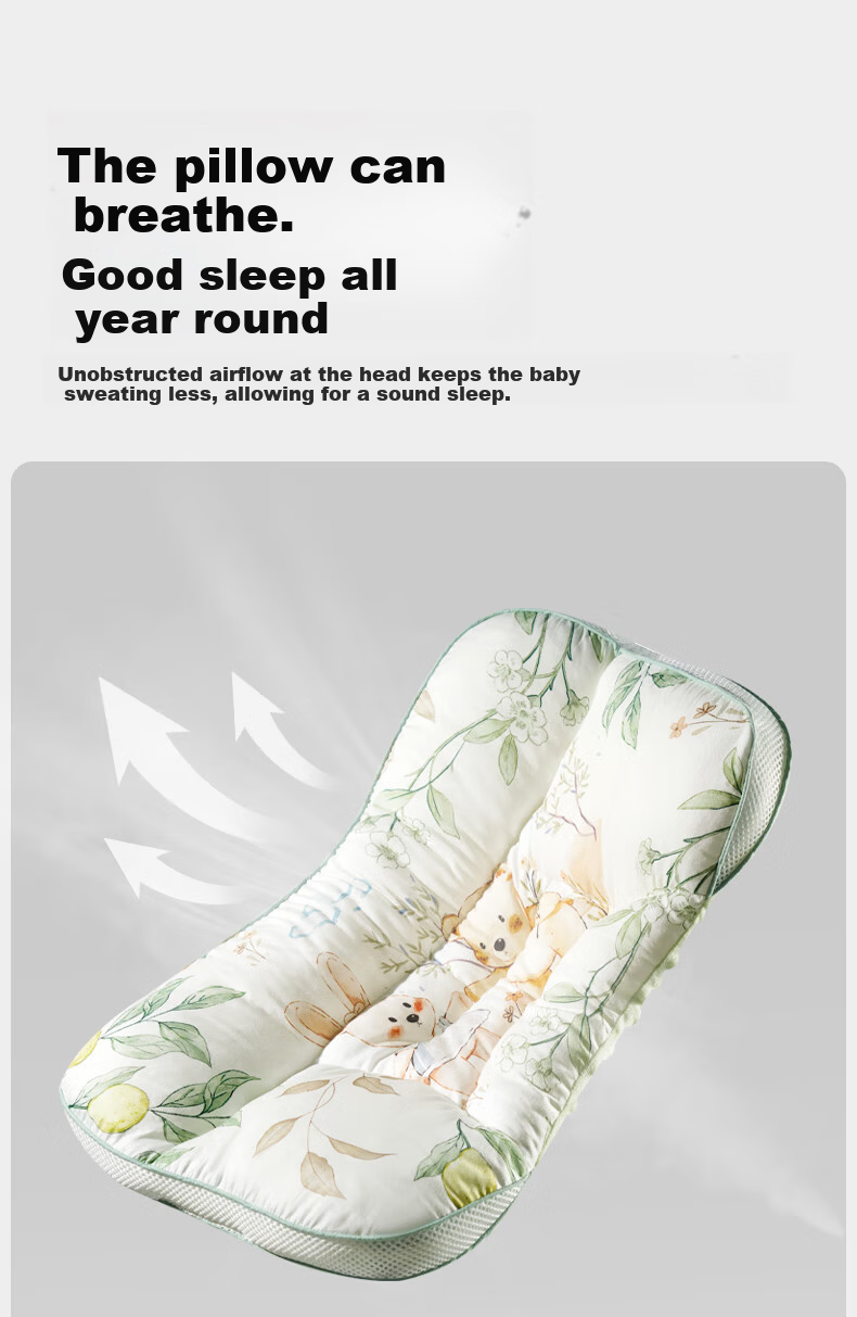 OUYUN Baby Pillow 1-3 Years Old Children's Zoned Spine Protection Shaping Pillow Kindergarten Newborn Gift Castle 15