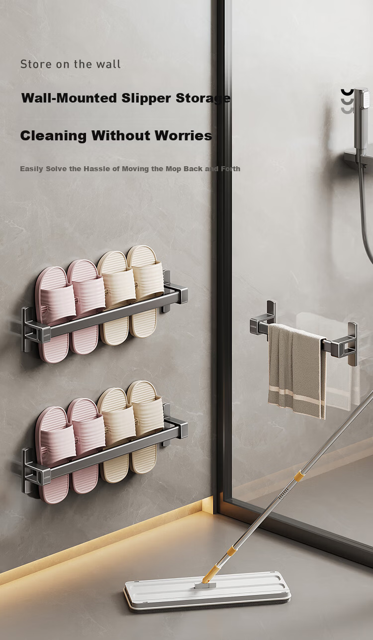 Cobbe Suction Cup Slipper Rack Bathroom No-Drill Wall-Mounted Shoe Storage Draining Organizer for Toilet 5