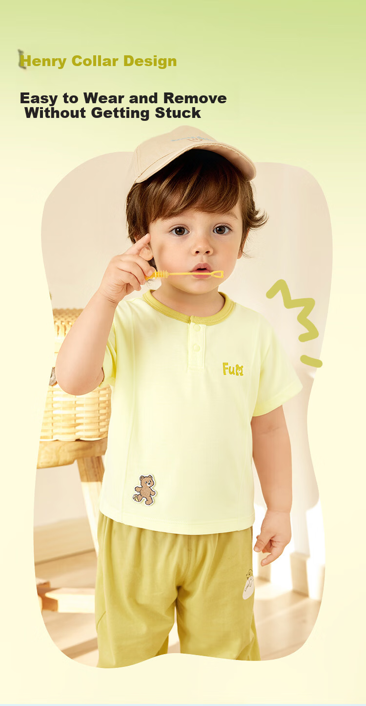 Balabala【balaOne】Baby Short Sleeve T-Shirt Infant Top 2026 Soft Comfortable Fresh Cute 4