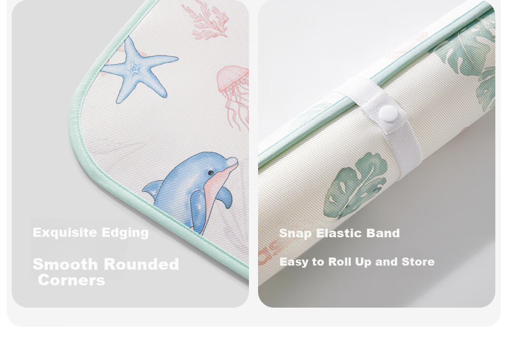 Betis Baby Cooling Mat A-Class Ramie Cooling Pad for Babies Children's Kindergarten Nap Bed Mat Holiday Garden 100*56cm 31