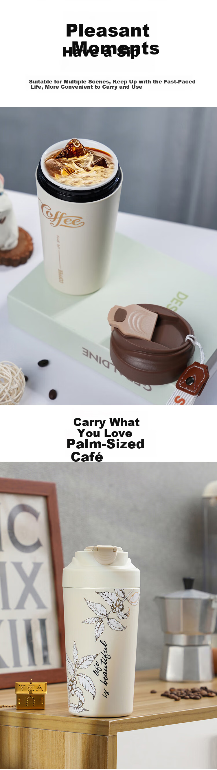 GUOZI Insulated Mug Coffee Cup with Ceramic Inner Liner, Stylish Portable Cup for Men And Women, Specially Designed for Drinking Chinese Herbal Medicine, Gift, 480ml 7