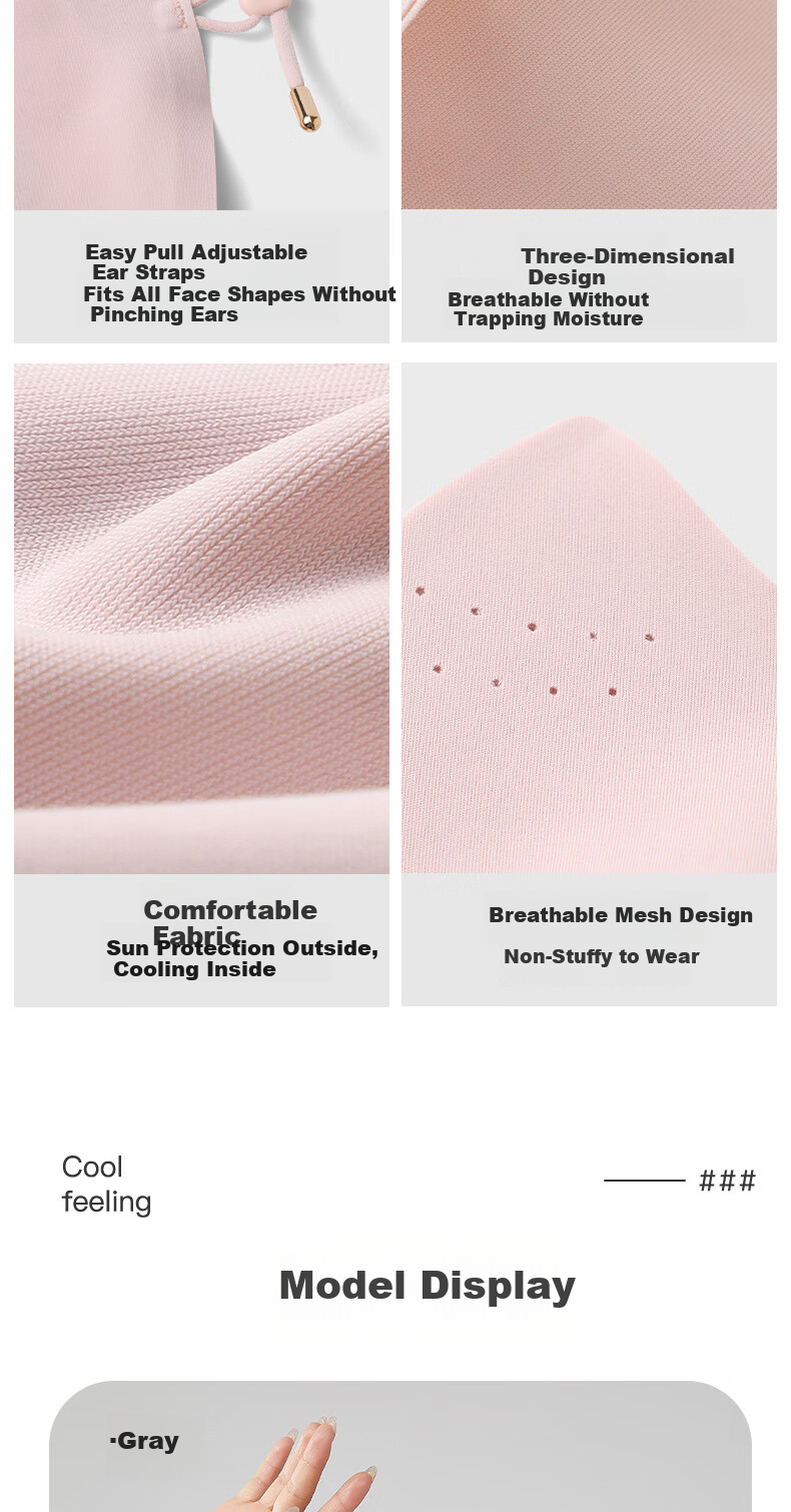MiiOW Summer Ice Silk Ultra-Thin Breathable 3D Face Mask UV Protection Sun Mask for Men and Women Cycling Driving 6