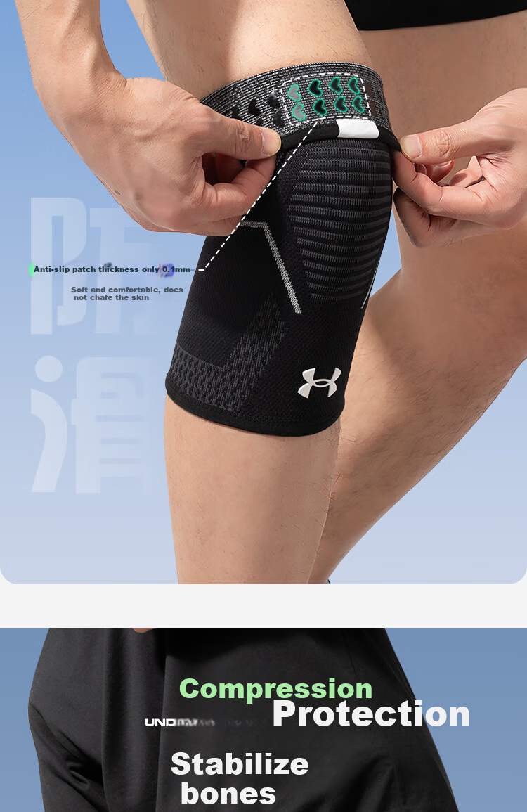 Under Armour Lightweight Knee Pads for Men's Sports, Professional Knee Protection for Running, Basketball, Badminton, Jump Rope, Warm And Non-Slip 11