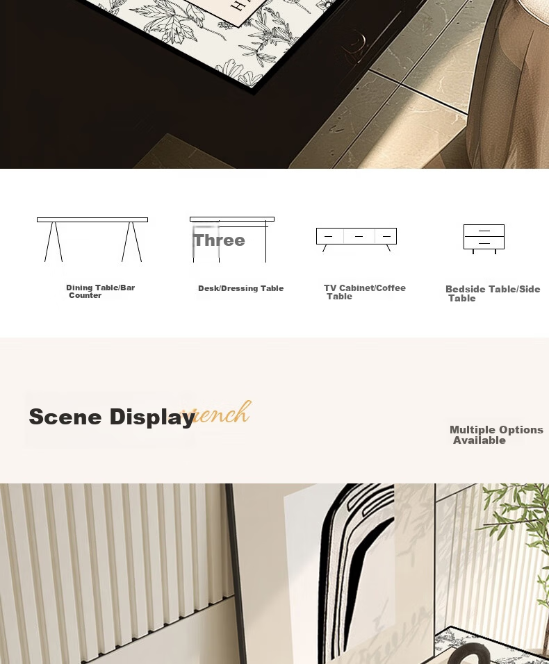 Fengliang Table Mat, TV Cabinet Protector Pad, Desktop Mat, Shoe Cabinet Countertop Pad, Waterproof, Oil-Resistant, Washable, Customizable, 30*100 10