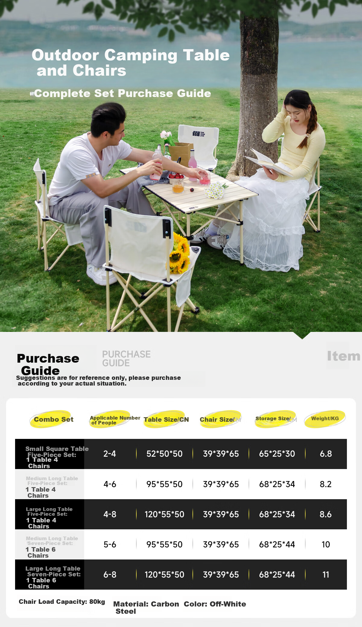 TAN XIAN ZHE Outdoor Portable Folding Table Picnic Table Park Home Long Table Camping BBQ Table 2
