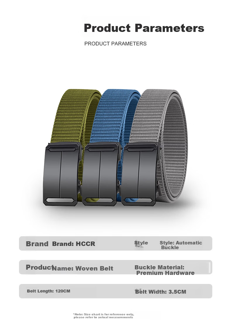 HOCR Men's Elastic Stretch Thick Woven Canvas Belt Casual Workwear Denim Belt for Young Men 5