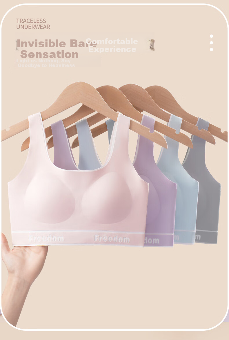 Ailier & ouluola 2026 New Girls' Underwear, Puberty Bra for Middle And High School Students, Ages 12-16, Second And Third Stage, Sports Gray, Size L 7