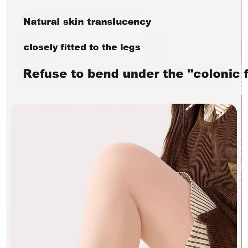 Langsha Kids Autumn Winter Fleece-Lined Thickened Skin-Colored Tights Outdoor Wear Sheer Pantyhose Girls Nude Leggings 8