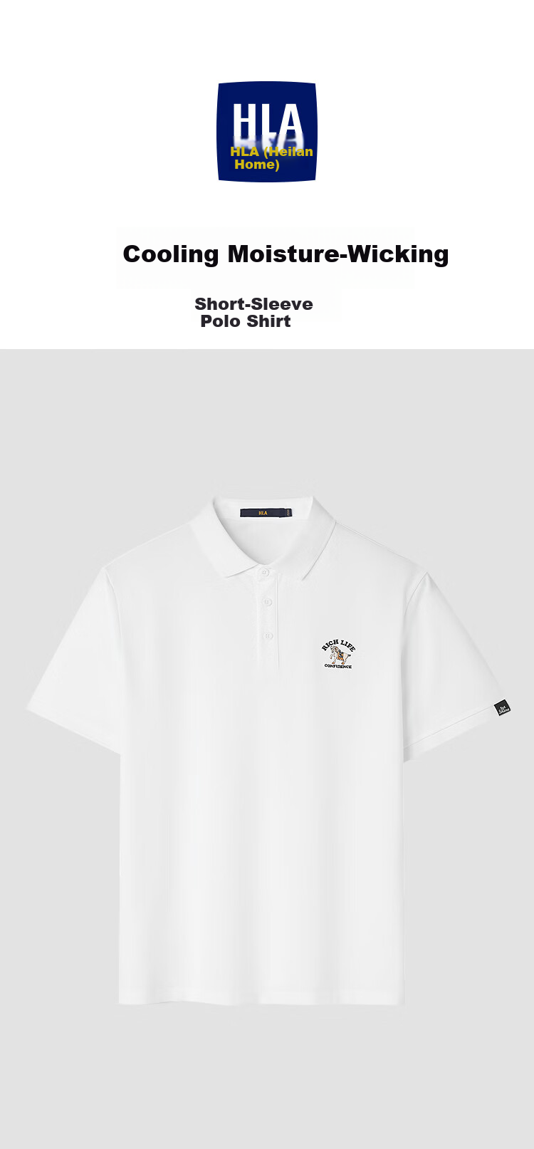 HLA Short-Sleeve Polo Shirt for Men, 2026 Year of The Horse Series, Lucky Horse Design, Summer Wear 1