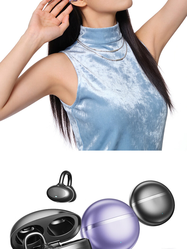 Chuangu 2026 New AI Simultaneous Translation Bluetooth Bone Conduction True Wireless Ear Clip Translator Comfortable Non-In-Ear Sports High-Quality Sound 1