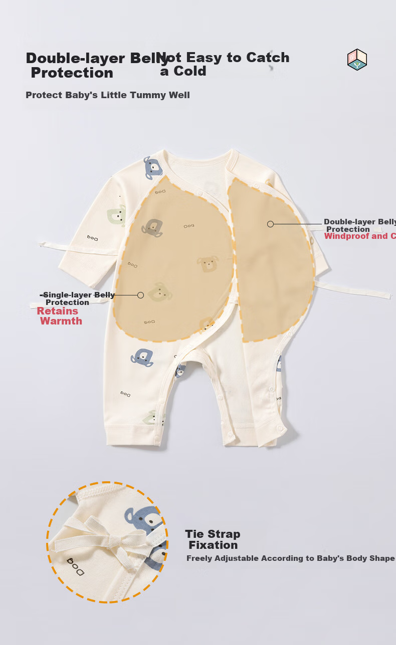 Tongyan Baby Romper, Summer Pure Cotton Newborn Clothes, Infant Butterfly Onesie And Monk Outfit for All Seasons, 2-Piece Set 7