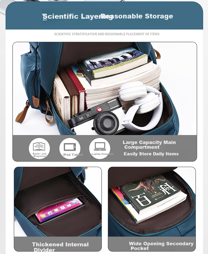 Dishuai Large Capacity Lightweight Breathable School Backpack for Junior High Boys, Middle School, High School, and College Students, Double Shoulder Bag 14