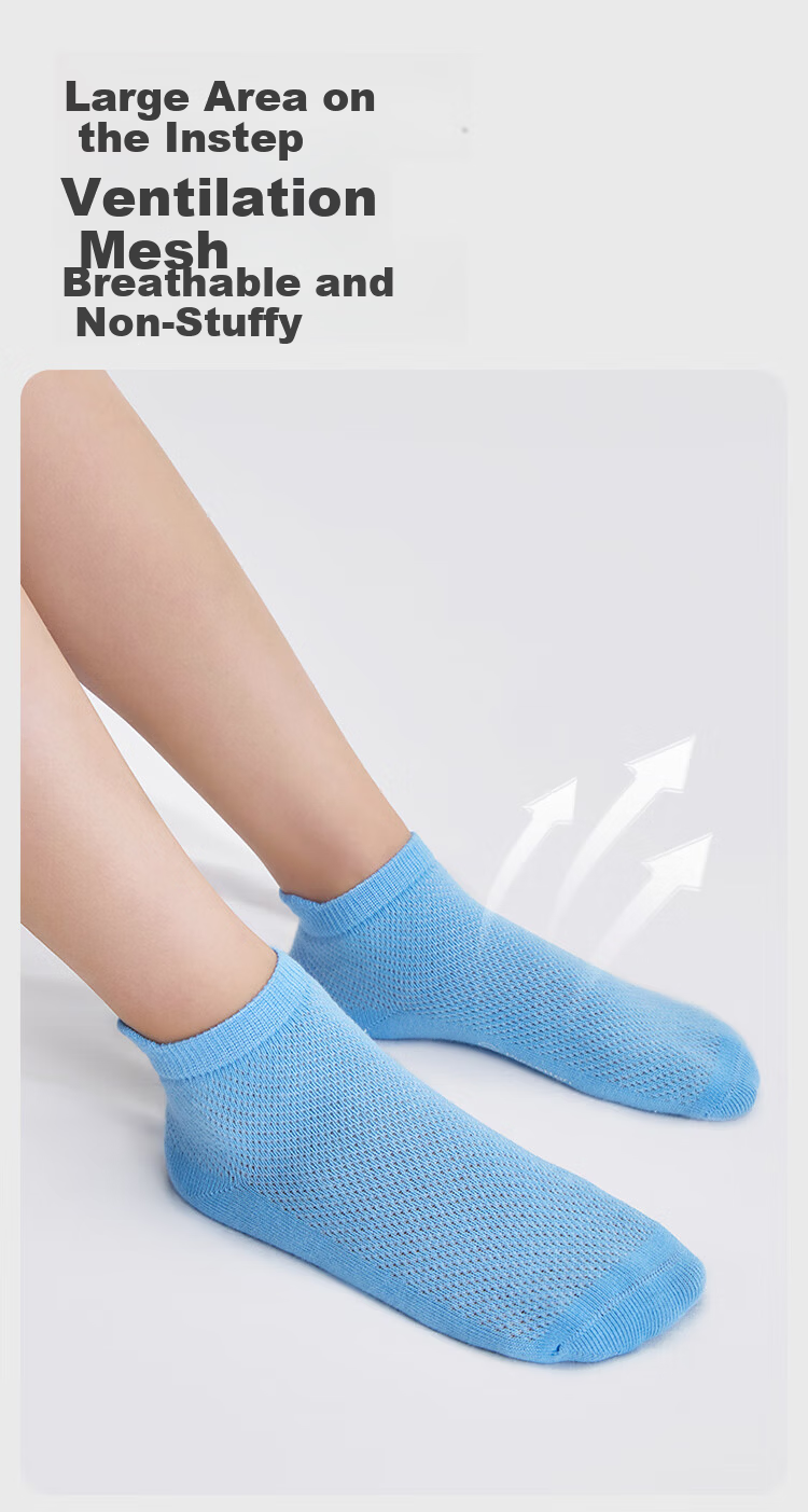 PurCotton Back-To Essential Children's Socks Seamless Socks 5A Grade Antibacterial Deodorant Sweat-Absorbing Boys Girls Socks 16 18