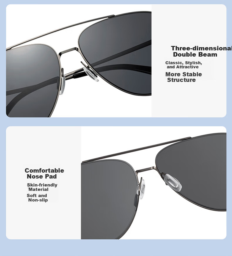 CAXMAN Pilot Sunglasses Men Polarized Nylon Fishing Driving Glasses Anti-Glare Frog Mirror GU1 11