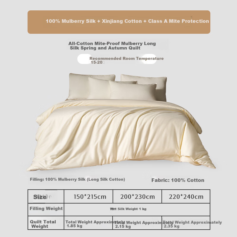 Taihu Snow [Chou Yun PRO] Silk Spring and Autumn Quilt 100% Mulberry Silk Class A Cotton Silk Net Weight 2 Jin 220*240cm