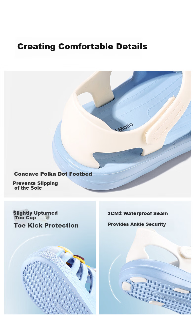 Cheerful Mario 2026 New Kids Open-Toe Sandals Girls Summer Breathable Baby Toddler Bath Shoes Boys 1-3 Years Beach Sandals 6