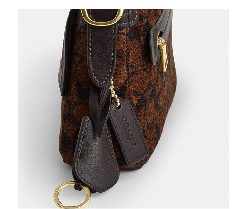 COACH Women's ETTA Classic Logo Shoulder Crossbody Bag Truffle CCV65 12