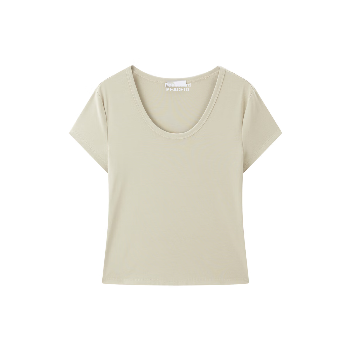 Peacebird Women's T-Shirt [Early 8 Commute T] Straight Shoulder Basic Short Sleeve Summer U-Neck Top - Blue S