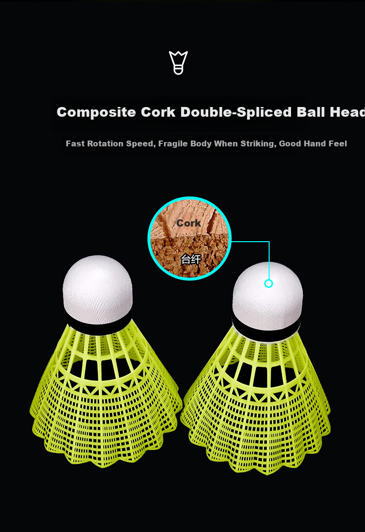 ENPEX Leshi 12-Pack Durable Nylon Shuttlecocks for Flight Stability Training and Competition S12 (Random Delivery) Badminton Shuttlecocks 5
