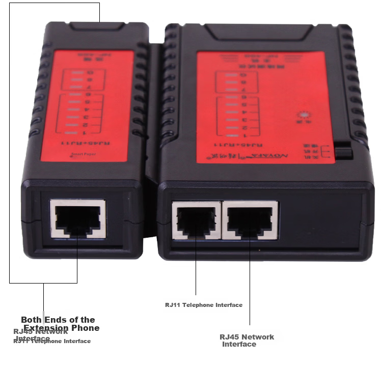 Smart Mouse NF-468 Network Tester Dual-Use Cable Tester for Network and Telephone Lines with 9V Battery Included 5