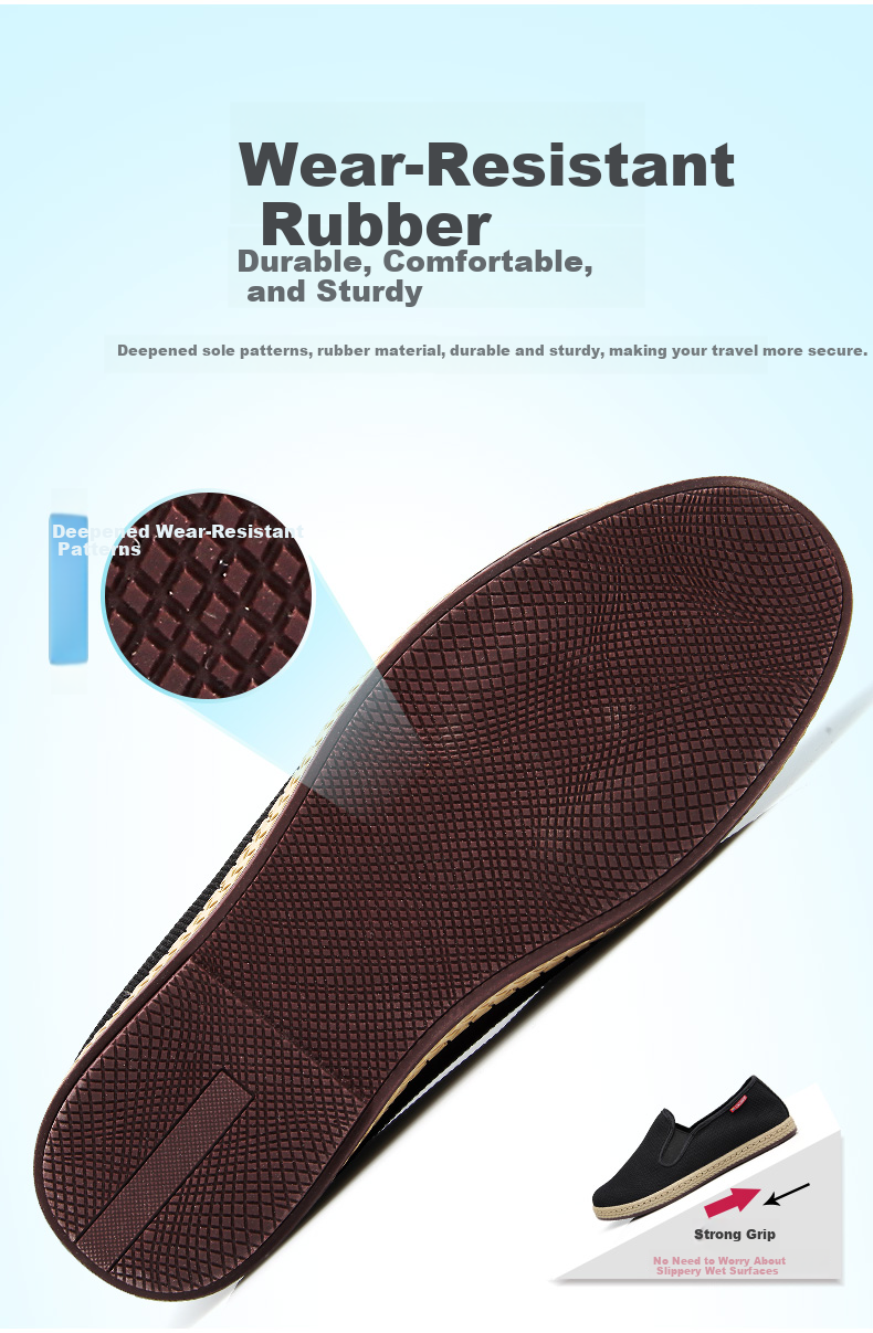 BUS HEYUAN Traditional Beijing Cloth Shoes for Men, Breathable Comfortable Middle-Aged And Elderly Dad Shoes 81X-9601 Black Size 40 9