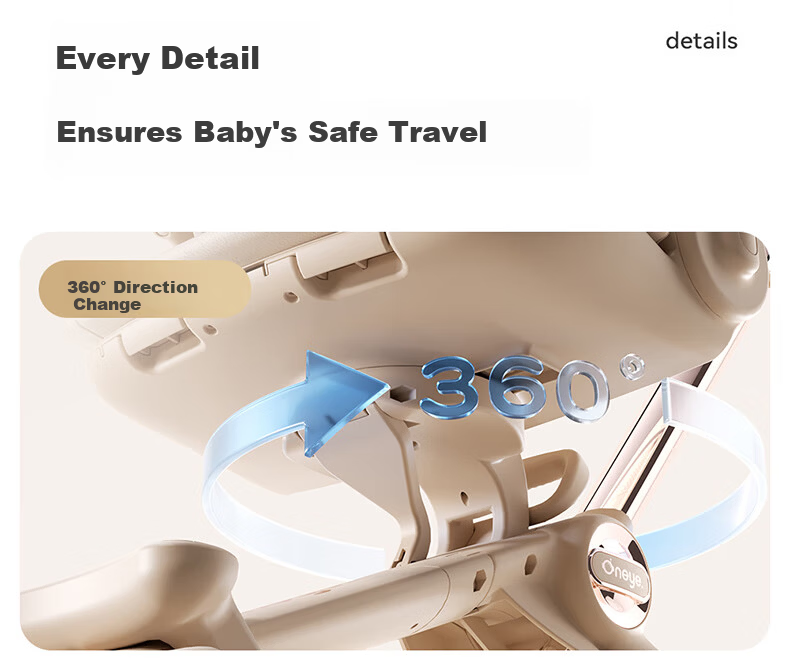 Wanya T6-2 Stroller High Landscape Baby Stroller Convertible Lightweight Foldable Reversible Champagne Gold PRO 2