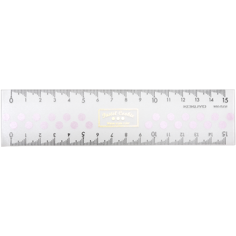 KOKUYO Pastel Cookie Acrylic Clear Ruler for College Entrance Exam, Transparent Straight Ruler 15cm, 164*40*2.2mm, Random Color, 1 Piece, WSG-CLC15