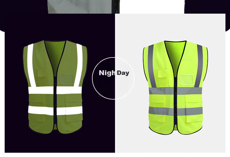 Haosikepu Reflective Vest Construction Warehouse Typhoon Warning Breathable High-Visibility Safety Vest [Same/Next Day Delivery] Orange Multi-Pocket Zipper 6