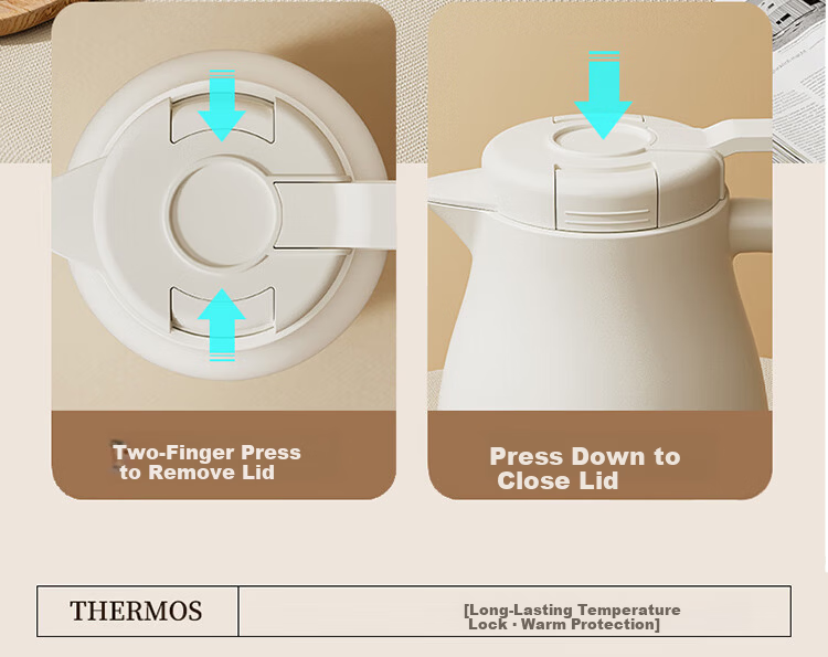JEKO&JEKO Insulated Thermos Home Warm Water Kettle Hot Water Bottle Large Capacity Glass Liner Student Dormitory Insulated Flask 1.6L White 3